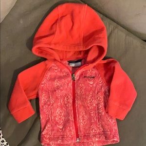 Columbia 6-12m zip up hooded fleece